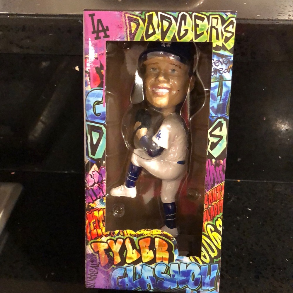DODGER TYLER GLASNOW never taken out of the box  bobble head